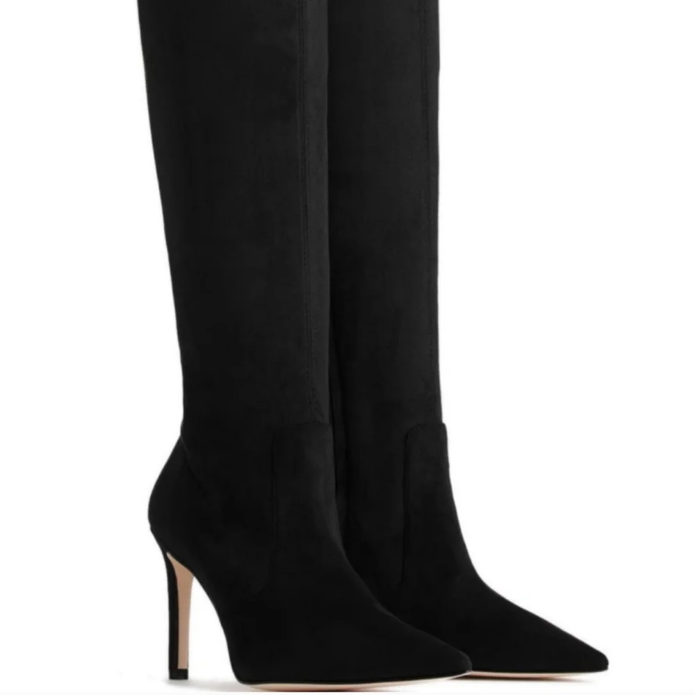 🆕⭐ GOOD AMERICAN black neoprene OTK boots